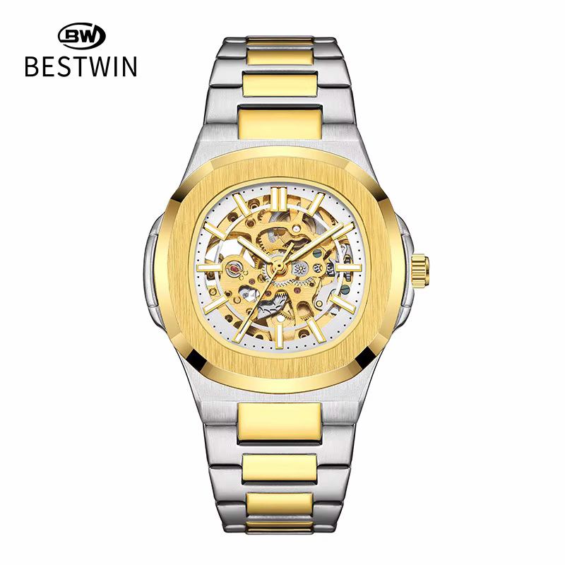 BESTWIN Men's Luxury Automatic Tourbillon Watch – Mechanical Movement, Waterproof, Sport Style