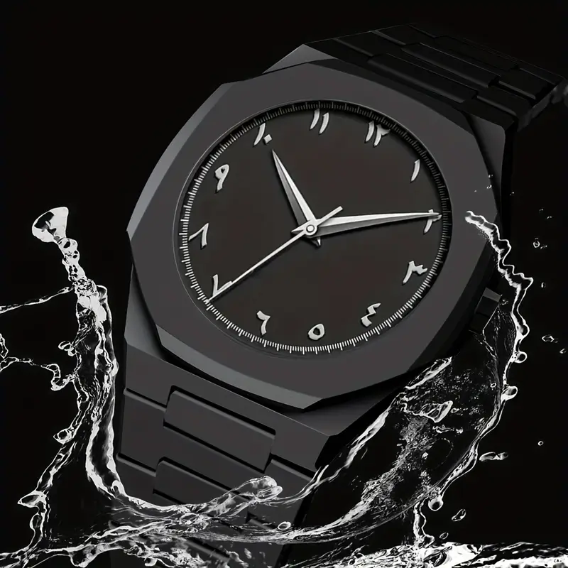 Aura Men's Watch with Arabic Numerals Matte Black Minimalist Analog Watch | Trending Wristwatch