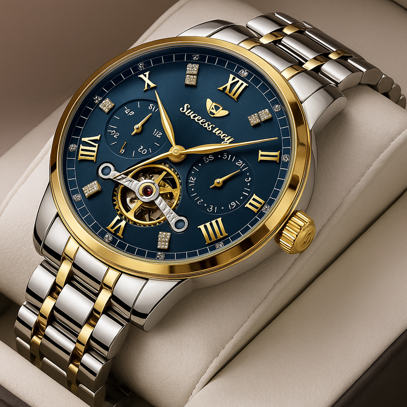 SUCCESS WAY Unisex Casual Watch – Solid IP Coated Stainless Steel, Water Resistant, Stylish Everyday Timepiece
