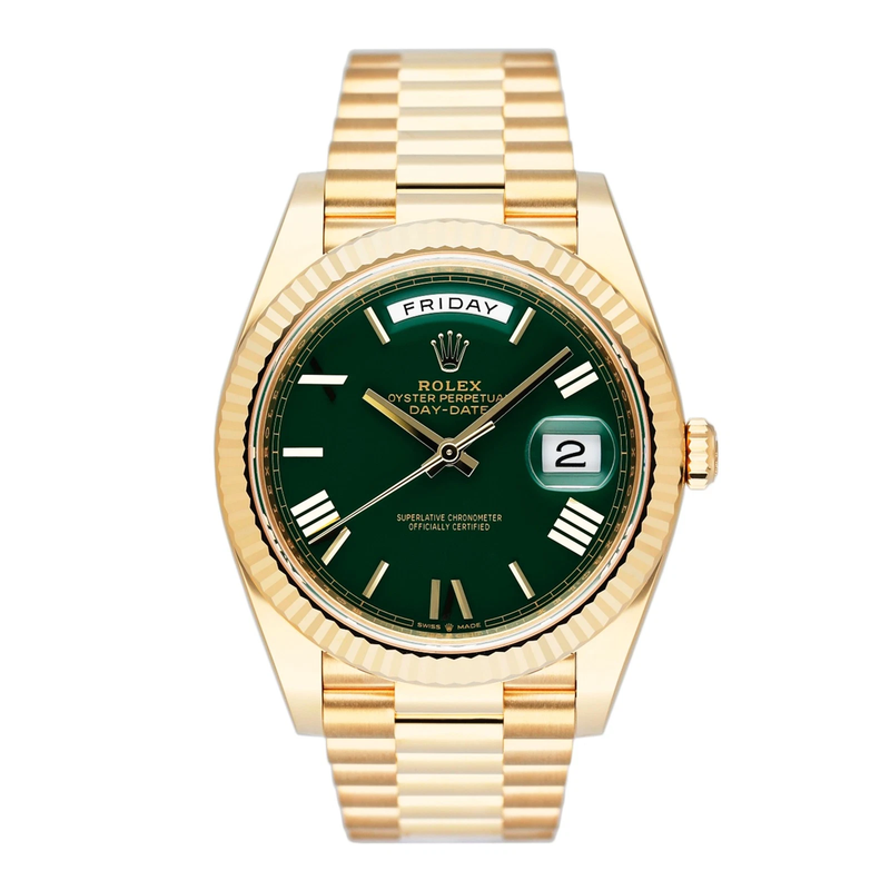 Rolex Day-Date 36mm Yellow Gold Watch – Black Motif Dial | Ref. 228238